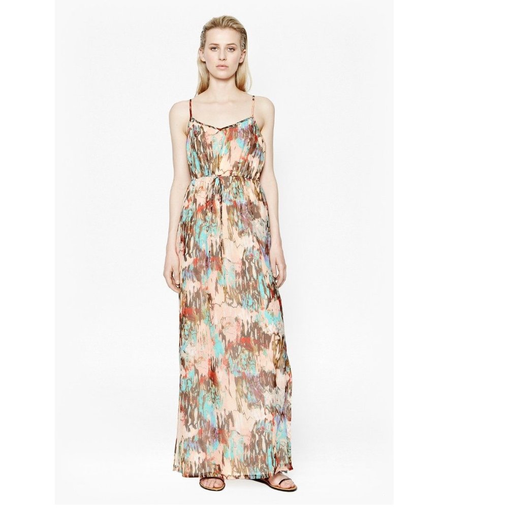 French Connection Airy 90 Islay Ripple Miley Beach Maxi Dress Size Large NWT